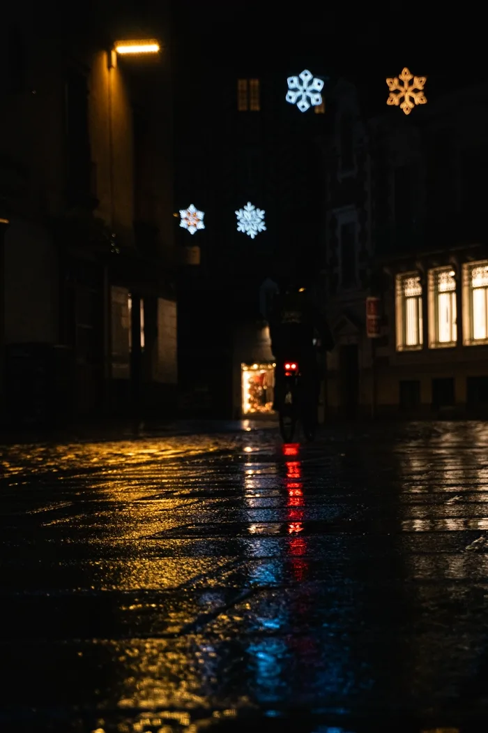 Night street reflection
